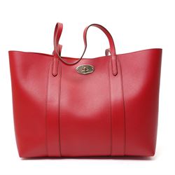 Mulberry - 'Bayswater' tote bag in Scarlet Red Small Classic Grain leather, with twin leather shoulder straps, gold-tone Postman’s Lock fastening and hardware, with interior removable envelope-style pocket, with original Mulberry product tag, care booklet and dust bag, unused