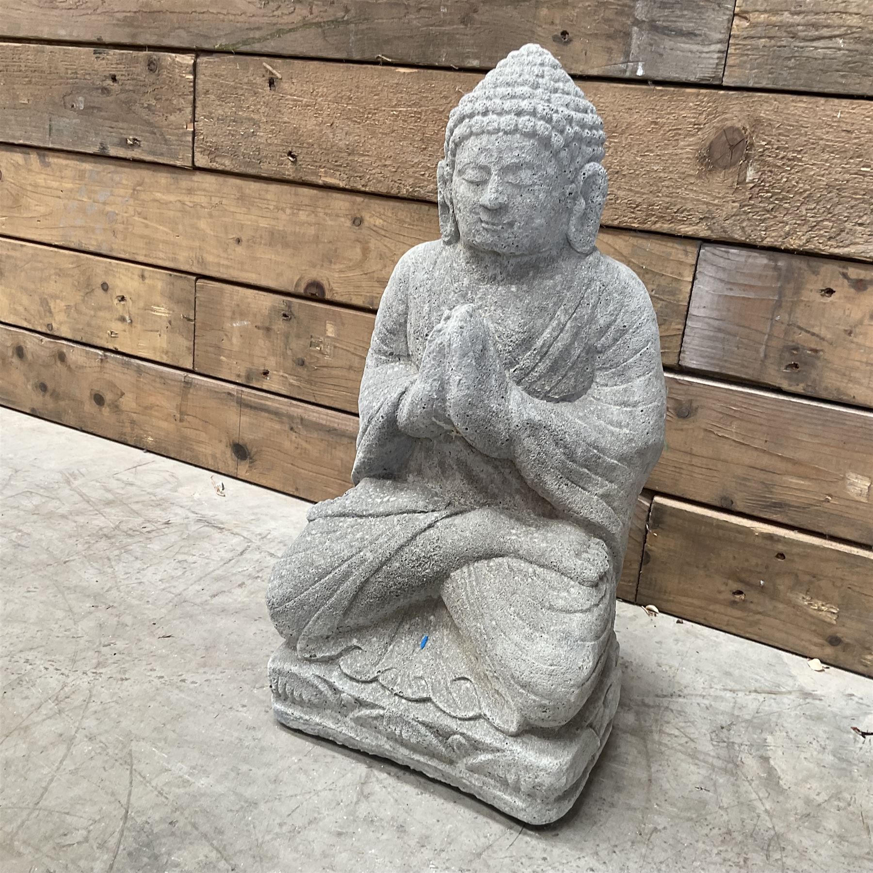 Cast stone garden figure - meditating Buddha