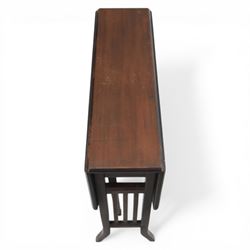 Small Pembroke table and upholstered kneeling stool (Stool: 29cm x 29m x 14cm)