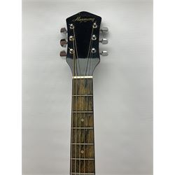 Harmony Model H6360 acoustic guitar in mahogany with spruce top, L103cm overall; and 1970s B&M (Barnes & Mullins) Concert Grande acoustic guitar, L101.5cm overall; each in hard carrying case (2)