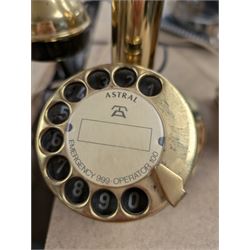 Astral candlestick telephone and an agate slice table lamp