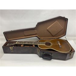 Indonesian crafted re-issue of an early Washburn Parlour guitar, model P314KK, bearing 125 years celebration label dated 2008; serial no.01120400171; L95cm; in Washburn case