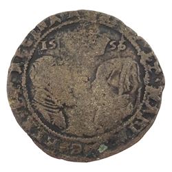 Philip and Mary (1554-1558) Irish silver sixpence coin
