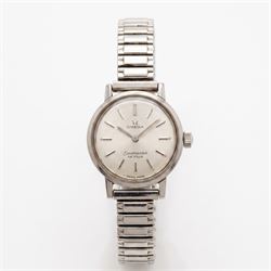 Omega Seamaster ladies stainless steel manual wind wristwatch, Ref 515.005, Cal. 484, silv...