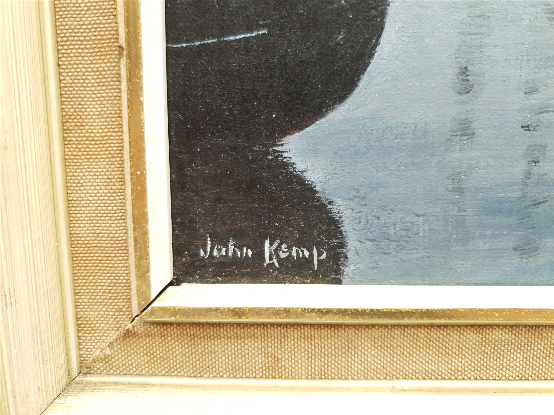 John Kemp (British 20th century): Summer Scarborough Harbour, oil on board signed 34cm x 44cm