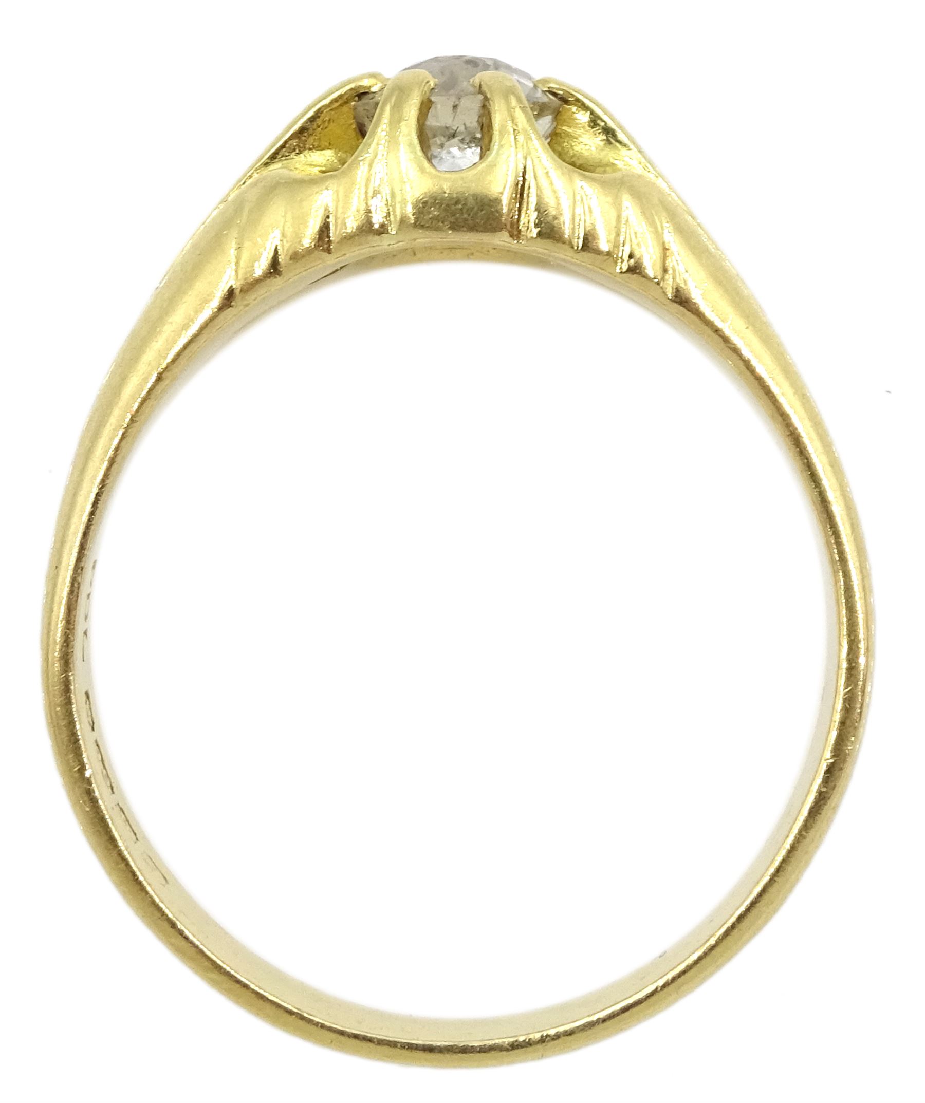18ct gold single stone old cut diamond ring, Birmingham 1967, diamond weight approx 0.95 carat