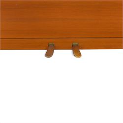 1970s century Welmar mahogany cased upright piano, retailed by The Piano Centre Rotherham, serial no. 75618, H110cm, W141cm