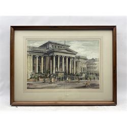 Allan Peel Tankard (British 1897-1964): London Street Scenes, set of three ink and watercolours signed and dated 1953, in matching frames, max 37cm x 55cm (3)