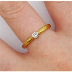 18ct gold single stone round brilliant cut diamond ring, hallmarked