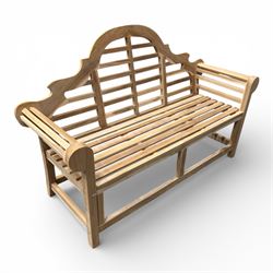 Lutyens design solid teak garden bench