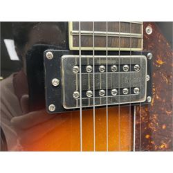 Gretsch G2420/ABB semi-acoustic guitar with three-tone sunburst finish, serial no.IS191201597, L107cm overall; in original hard carrying case dated 2019.