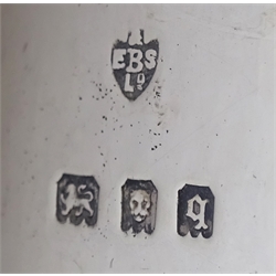 Silver three piece cruet set by Edward Barnard & Sons Ltd, London 1931