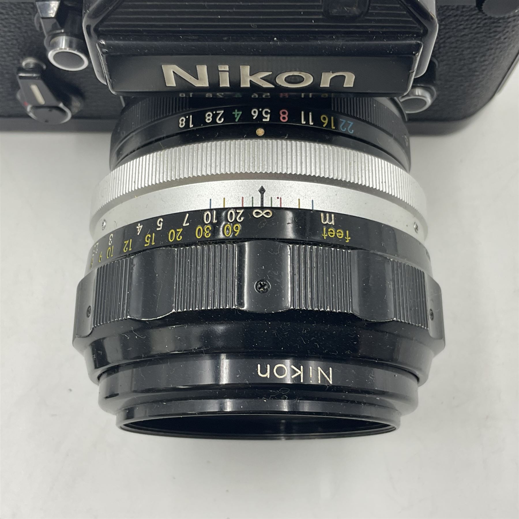 Nikon F2S photomic camera body, serial no. 7520966, with 'Nikon NIKKOR-H Auto 1:1.8 f=85mm' lens, serial no. 284221
