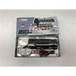 Corgi Heavy Haulage - six die-cast models comprising 17601 Hills of Botley Scammell Constructor and 24-wheel Low Loader; 13902 Knowles Transport Foden S21 Platform Lorry with Diesel Tank Load; limited edition 17903 Wynns Scammell Contractor; 13501 G.C. Munton Foden S21 'Mickey Mouse' Articulated and Low Loader; 16601 Pickfords Scammell Highwayman Ballast and Land Rover Set; and 31004 Wynn's Scammell Articulated, Bedford S Articulated and Low Loader Set; all boxed (6)