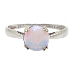  9ct white gold opal ring stamped 375  