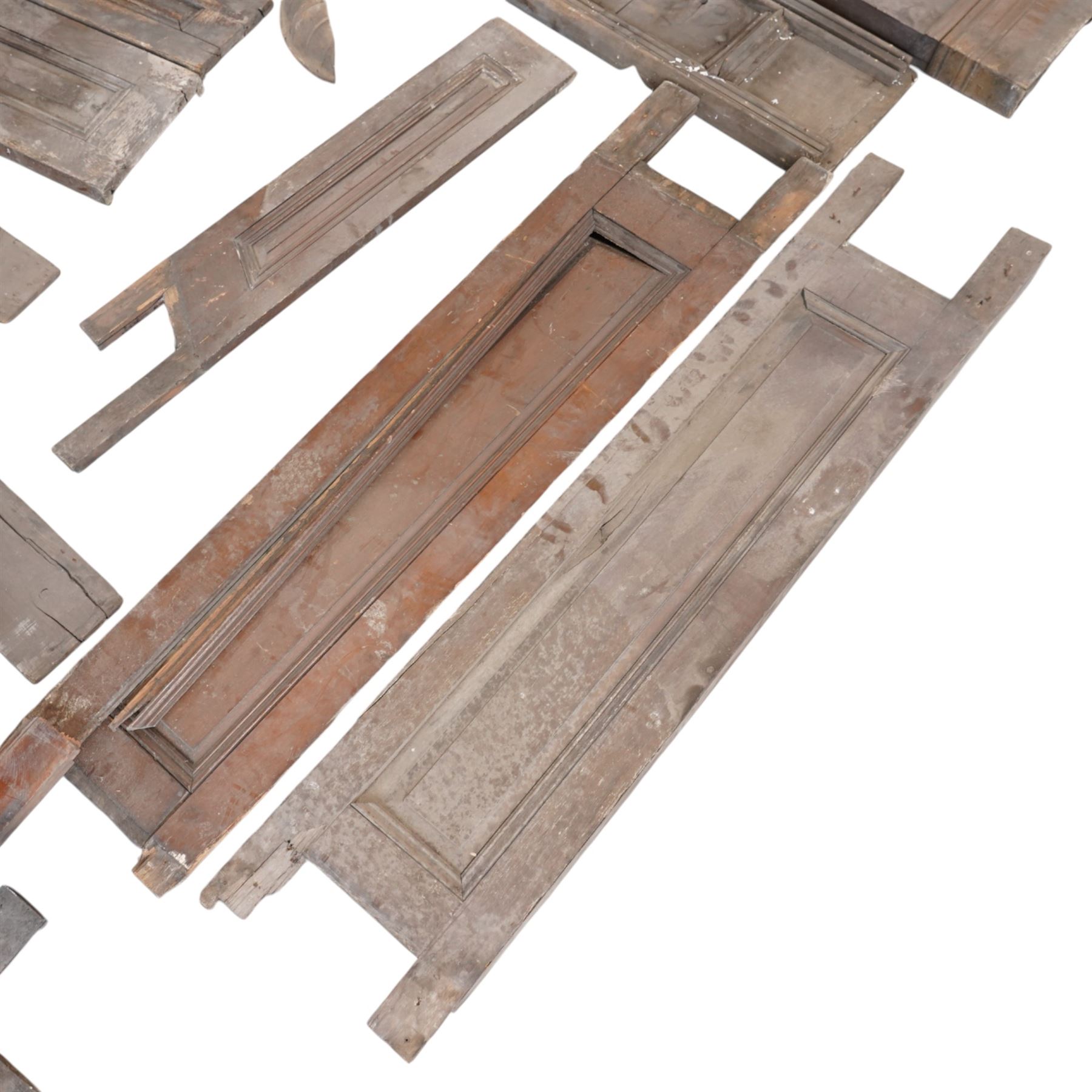 Architectural Salvage - Quantity of 19th century oak church panelling , pierced and carved posts, scalloped frieze, lancet panel etc
Note: Removed in the 19th century from the church in the grounds of a private Yorkshire estate 
Provenance: property of a Nobleman