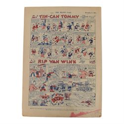 Seven 1940s and 50s The Beano comics, including 1941 issue no.166 propaganda war issue, with Big Eggo black-out cover, 1948 issue no.329, 1949 issue no.368, 1949 issue no.379, 1950 issue no.398,  1950 issue no. 424 and 1954 issue no. 603