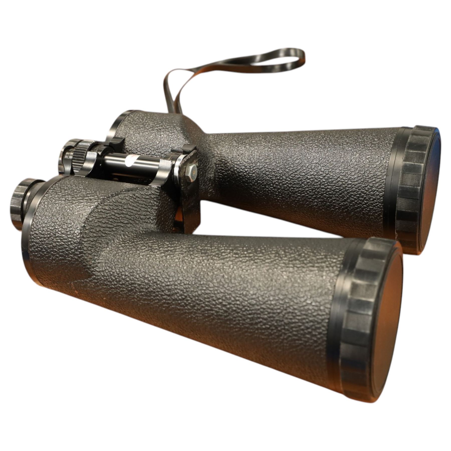 Charles Frank - Long distance 20 x 70 field binoculars, 2.5 degrees, fully coated optics, lens and eye caps, in custom leather case