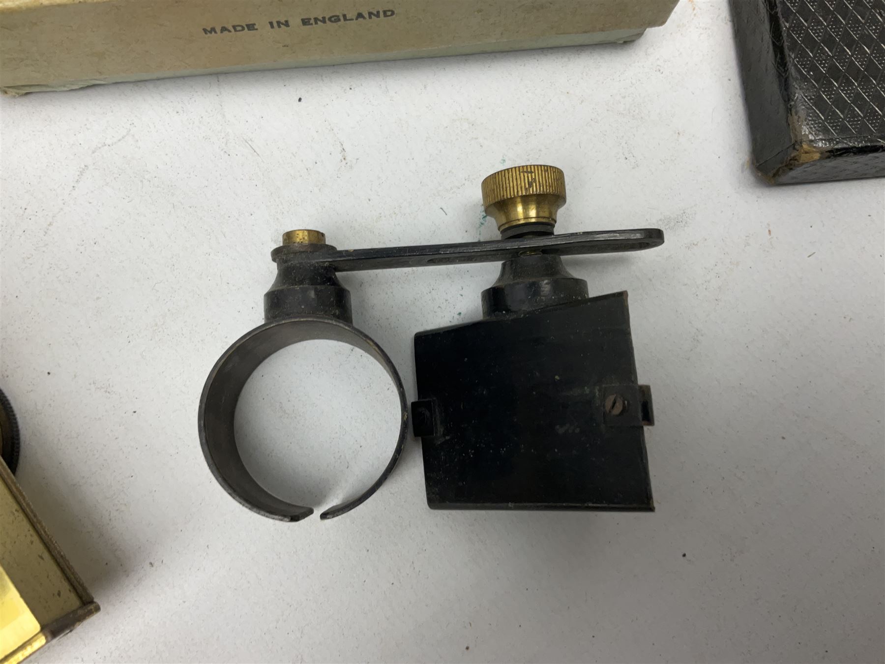 19th century brass and black japanned monocular microscope by W. Watson & Sons Ltd. 313 High Holborn, London serial no.24788 with rack and pinion focussing on tripod base H31cm; in fitted mahogany case retailed by A.H. Baird Scientific Instrument Makers Edinburgh; quantity of additional lenses and accessories; together with another similar uncased monocular microscope by W. Watson serial no.58379 (2)