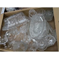 Large collection of glassware, including two ship decanters, Edinburgh crystal, Royal Doulton, red glass, etc in six boxes 