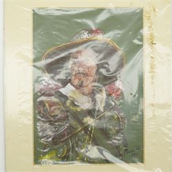 John Gilbey Bowles (British 1929-2011): Religious and Military Figures, collection of nineteen sketches of portraits of religious and military figures including Jesus, John the Baptist, pilgrimage scene, Napoleonic soldier, Royalist and various others throughout the ages, signed inscribed and dated max 18cm x 26cm (19) (unframed)