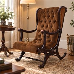 Late 20th century Regency style mahogany framed reading chair, the shaped and moulded fram...
