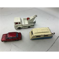 Dinky - twenty-five unboxed and playworn die-cast models including Lady Penelope FAB1, Caravan, Ford Sedan, Triumph TR2, Packard, Austin Somerset, Devon, Healey and Seven Countryman etc (25)