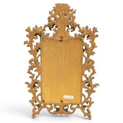 Finely carved Florentine giltwood mirror, acanthus design and egg and dart detailing, bevelled mirror plate 