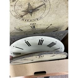 Approximately twenty-two longcase and wall clock dials, 18th century and later, included painted and brass examples