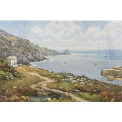 Frederick Parr (British 1887-1920): Cornish coastal scene, watercolour signed 23cm x 33.5cm