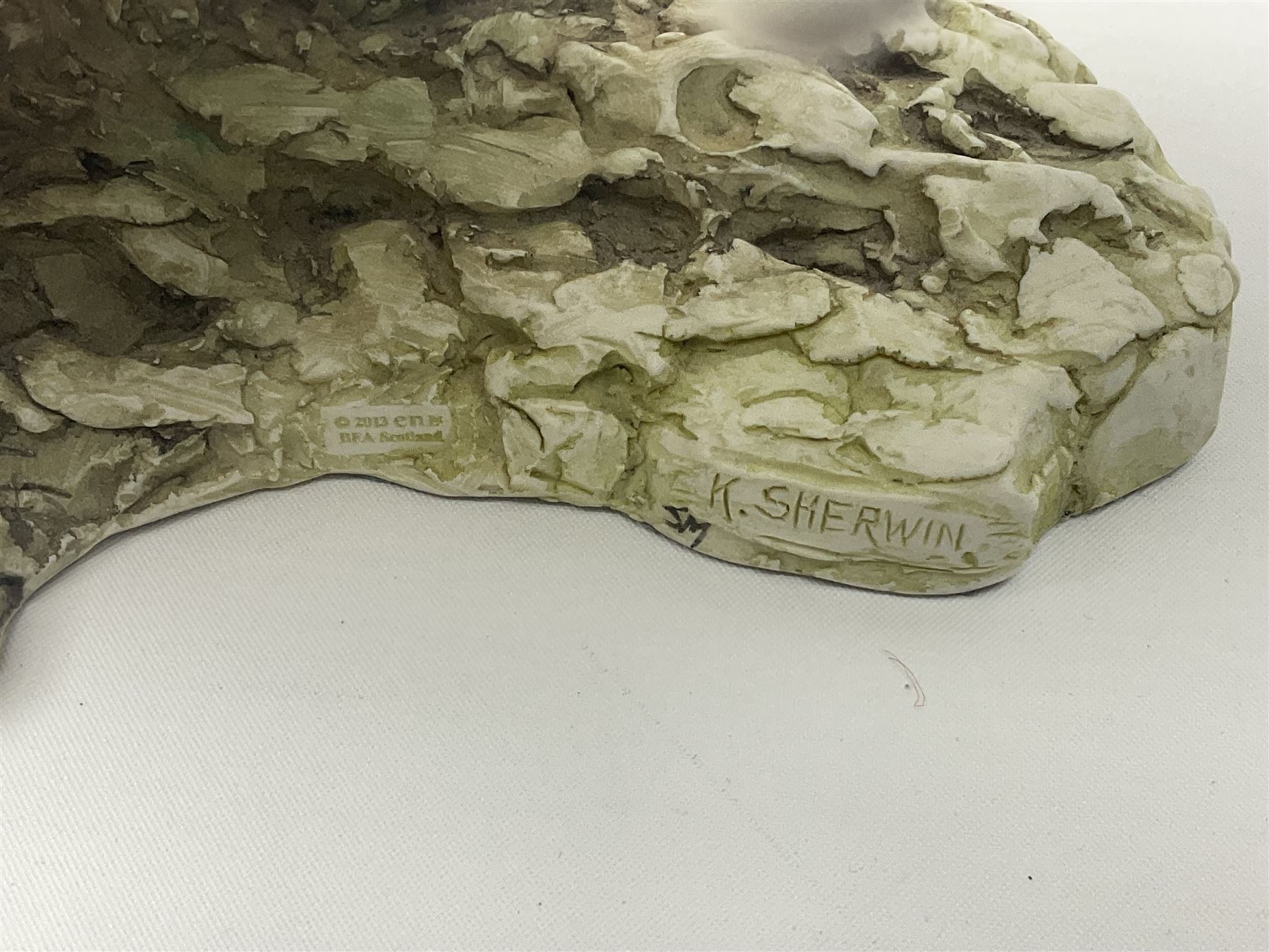 Border Fine Arts figure Barn Owl in Flight B1532, boxed with certificate, together with Country Artists figure Tawny Owl with Honeysuckle CA441, tallest H31.5cm