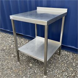 Small stainless steel single tier preparation table  - THIS LOT IS TO BE COLLECTED BY APPOINTMENT FROM DUGGLEBY STORAGE, GREAT HILL, EASTFIELD, SCARBOROUGH, YO11 3TX