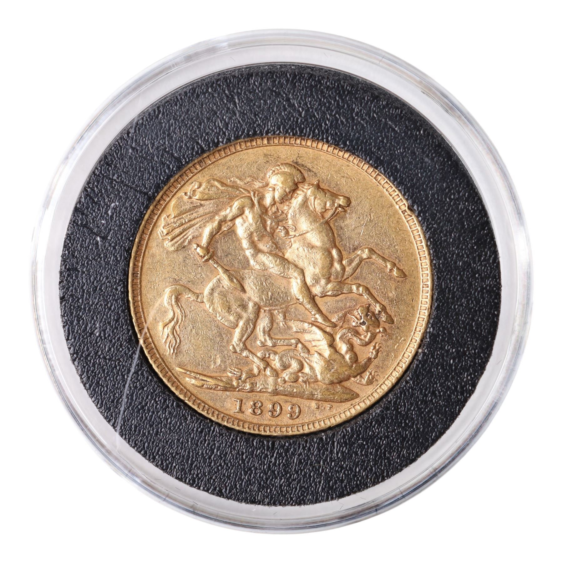 Queen Victoria 1899 gold full sovereign coin, encapsulated