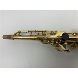 Jupiter JPS-749-547 soprano saxophone, serial no.636624; in fitted carrying case with accessories.