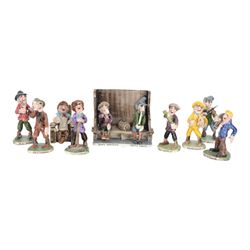 Ten Will Young studio pottery 'Widecombe Fair' figures, including Danil Whiddon and Arry A...