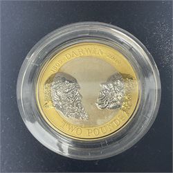 The Royal Mint United Kingdom 2009 'Charles Darwin' silver proof piedfort two pound coin, cased with certificate