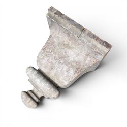 Two 19th century painted pine architectural pediments, one mostly compete with cappings