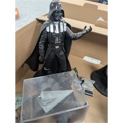 Collection of DeAgostini Star Wars figures, including two limited edition Darth Vader figures, diecast vehicles and figures and miniature helmets