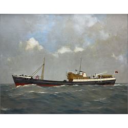  Walter Goodin (British 1907-1992): 'Kingston Pearl' Ship's Portrait, oil on board signed 52cm x 66cm  