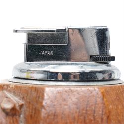 Mouseman - oak octagonal table lighter with carved mouse signature by the workshop of Robert Thompson, Kilburn, H7cm