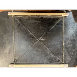 Early 19th century red lacquered papier-mâché tray by Clay of King Street Covent Garden, of rounded rectangular form, painted in gilt with large foliate sprays and butterflies, impressed verso CLAY KING ST COVENT GARDEN, W66.5cm D48.5cm