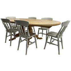 20th century pine extending dining table