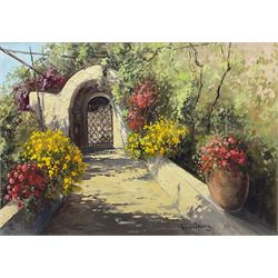 Guido Odierna (Italian 1913-1991): Garden Scene, oil on canvas signed 49cm x 69cm