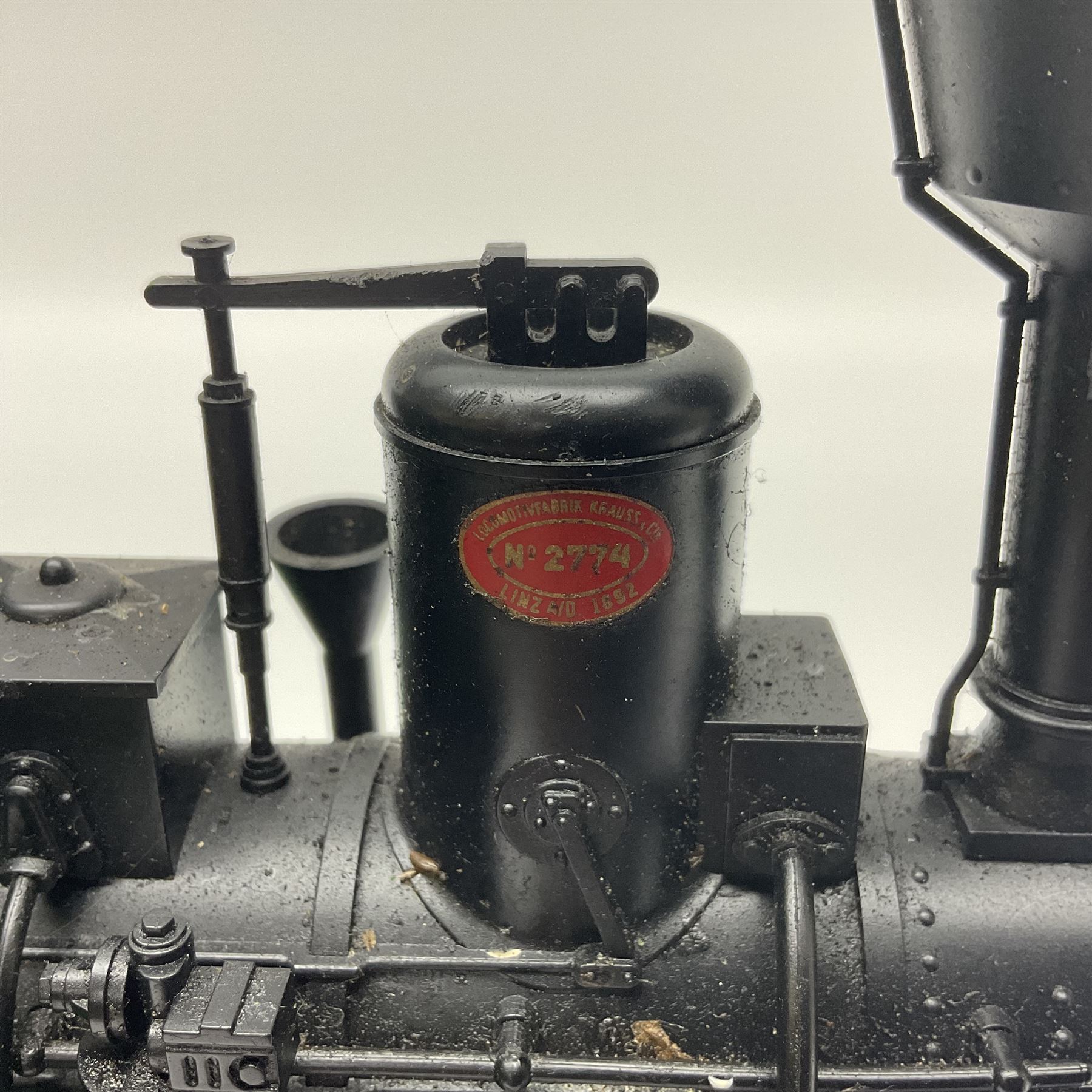 LGB (Lehmann Gross Bahn) G scale, gauge 1 0-4-0 tank locomotive, no 2774, in green, red and black livery, unboxed