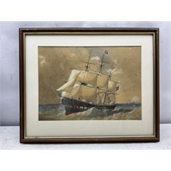 English School (19th century): 32-gun Frigate - Ship's Portrait, watercolour unsigned 29cm x 40cm
