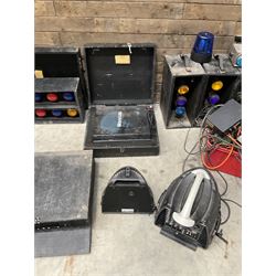 Collection of vintage disco equipment, to include Sony separates, cabinet lights, mixers, turntable etc
