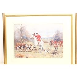 After Lionel Edwards (British 1878-1966): 'Going to a Holloa', limited edition print No.140/600 pub. Chelsea Green with blindstamp, and another hunting print, max 44cm x 63cm