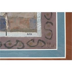 Ivan Peries (Sri Lankan 1921-1988 - Columbo '43 Group): Landscape with  Border, oil on foil signed with initials and dated '68, 14cm x 24cm (unframed) 
Notes: Ivan Peries was a founding member of the '43 group, a 20th century modern art group in Columbo (previously British Ceylon) in the mid-20th century. 
Provenance: The vendor was a very close friend of the artist and his family. These works were acquired from the wife of the artist - Veronica Peries, during the time she lived at Southend on Sea - UK.
