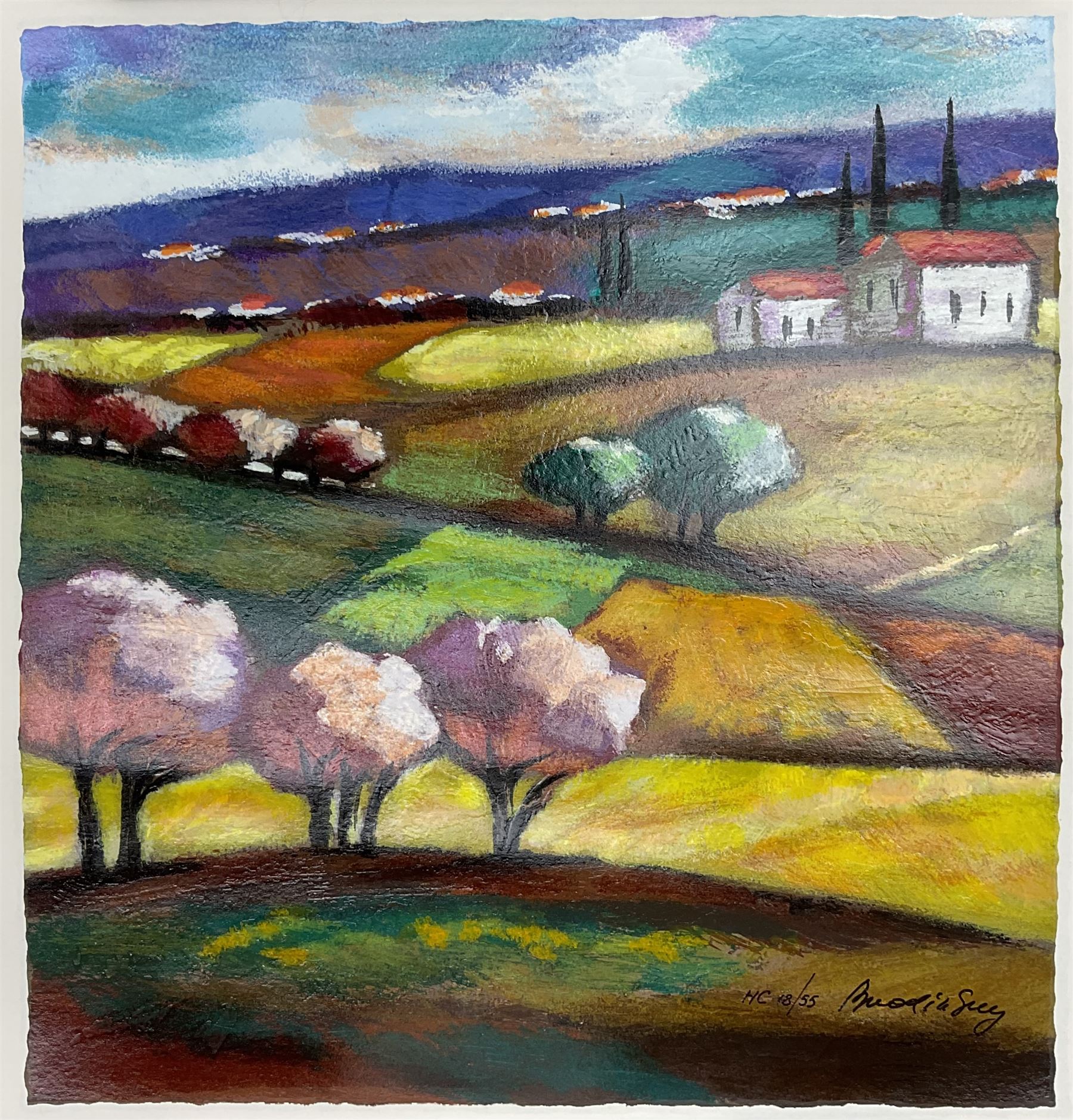 Slava Brodinsky (Russian 1955-): Fields of Colour, pair limited edition serigraphs signed and numbered 238/495 and 18/55 max 58cm x 33cm (2) (unframed)