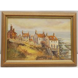 Michelle Saunders (British 1963-): Robin Hood's Bay, oil on board signed and dated '97, 19cm x 29cm